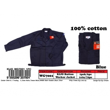 WG-7001 KIJO Worker Button Jacket Color - Blue
